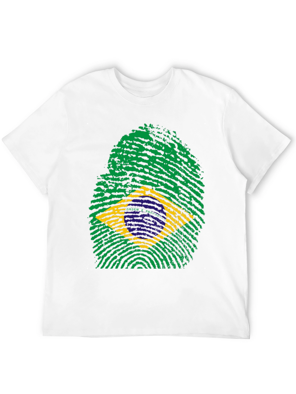 Brazil Flag Fingerprint T-Shirt - Black