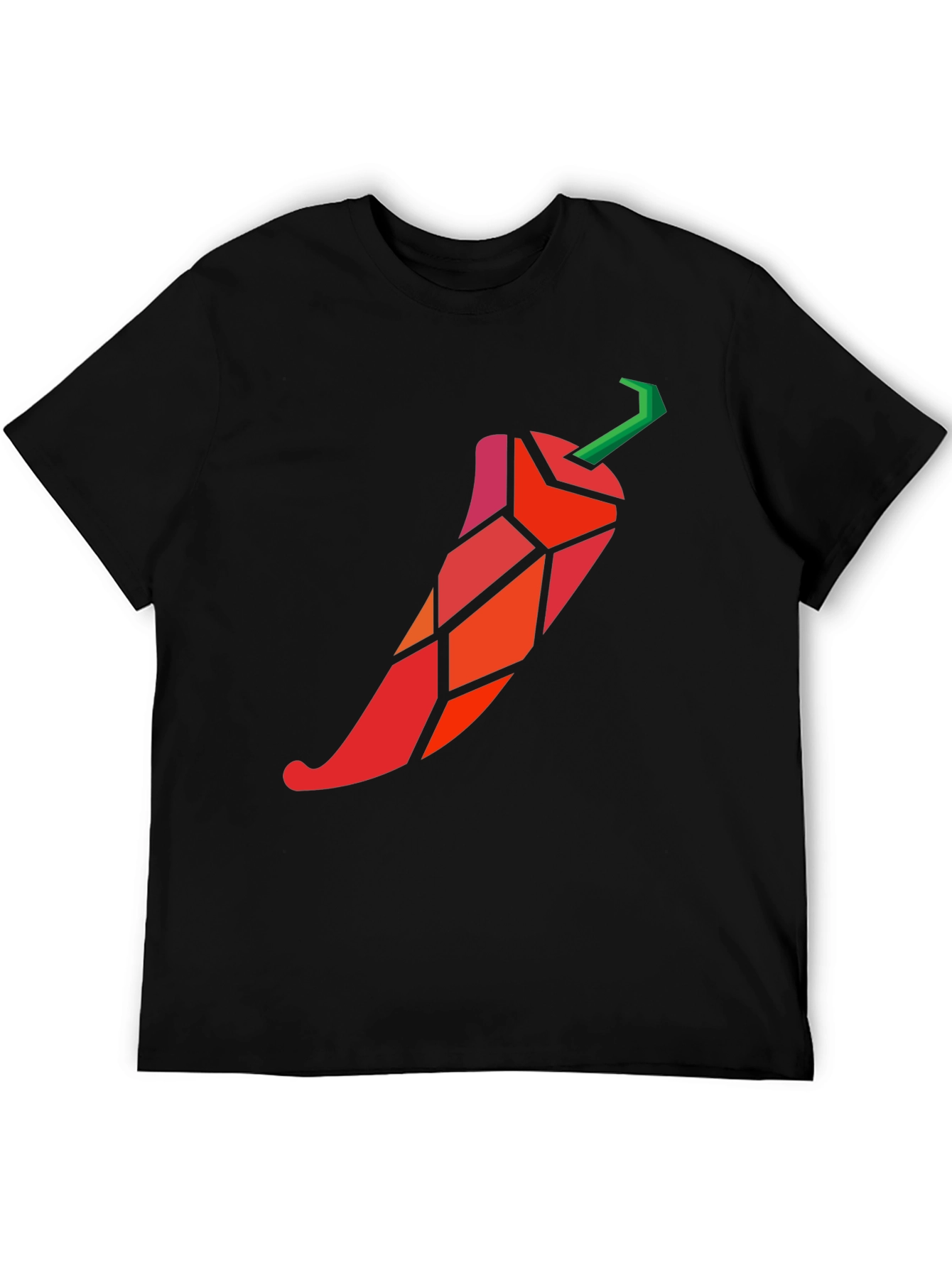 Geometric Chili Pepper Graphic T-Shirt