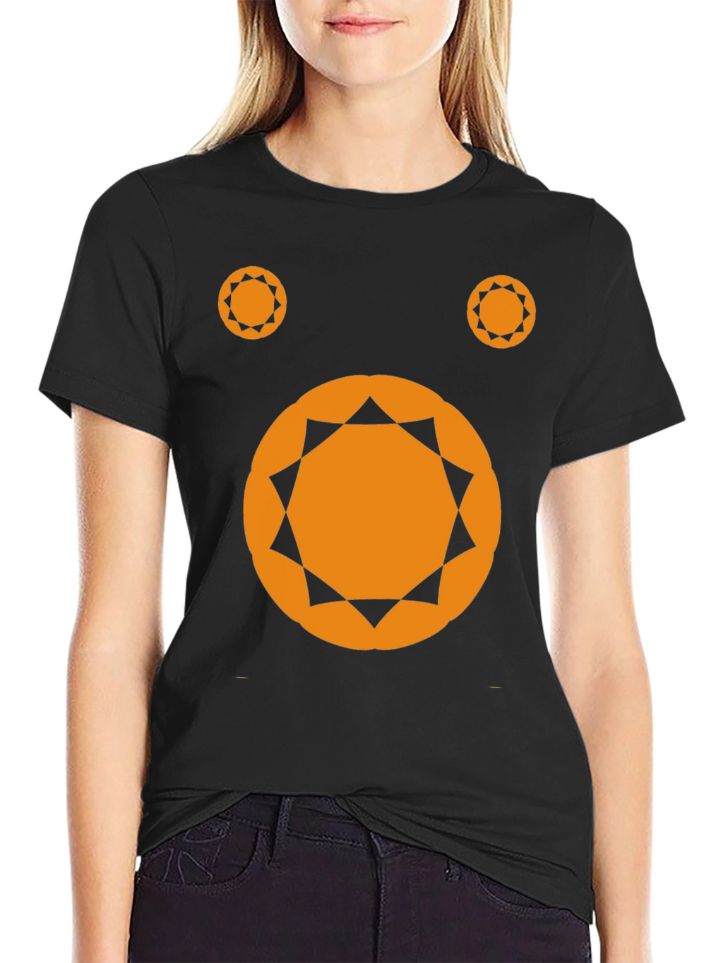 Geometric Design Black T-Shirt