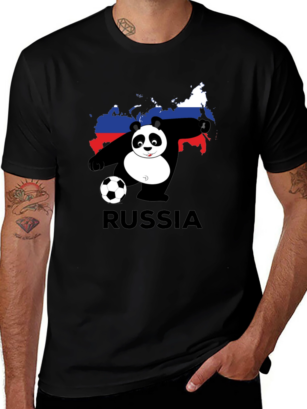 Russia Panda Soccer T-Shirt