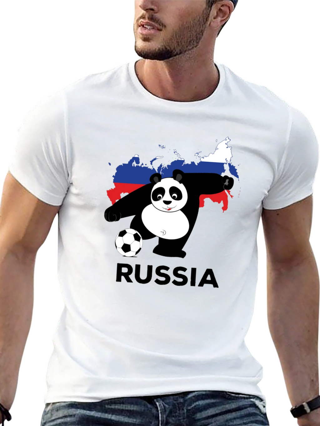 Russia Panda Soccer T-Shirt