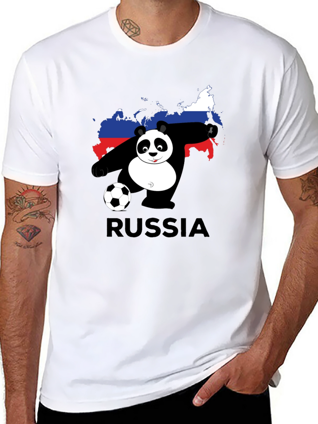 Russia Panda Soccer T-Shirt