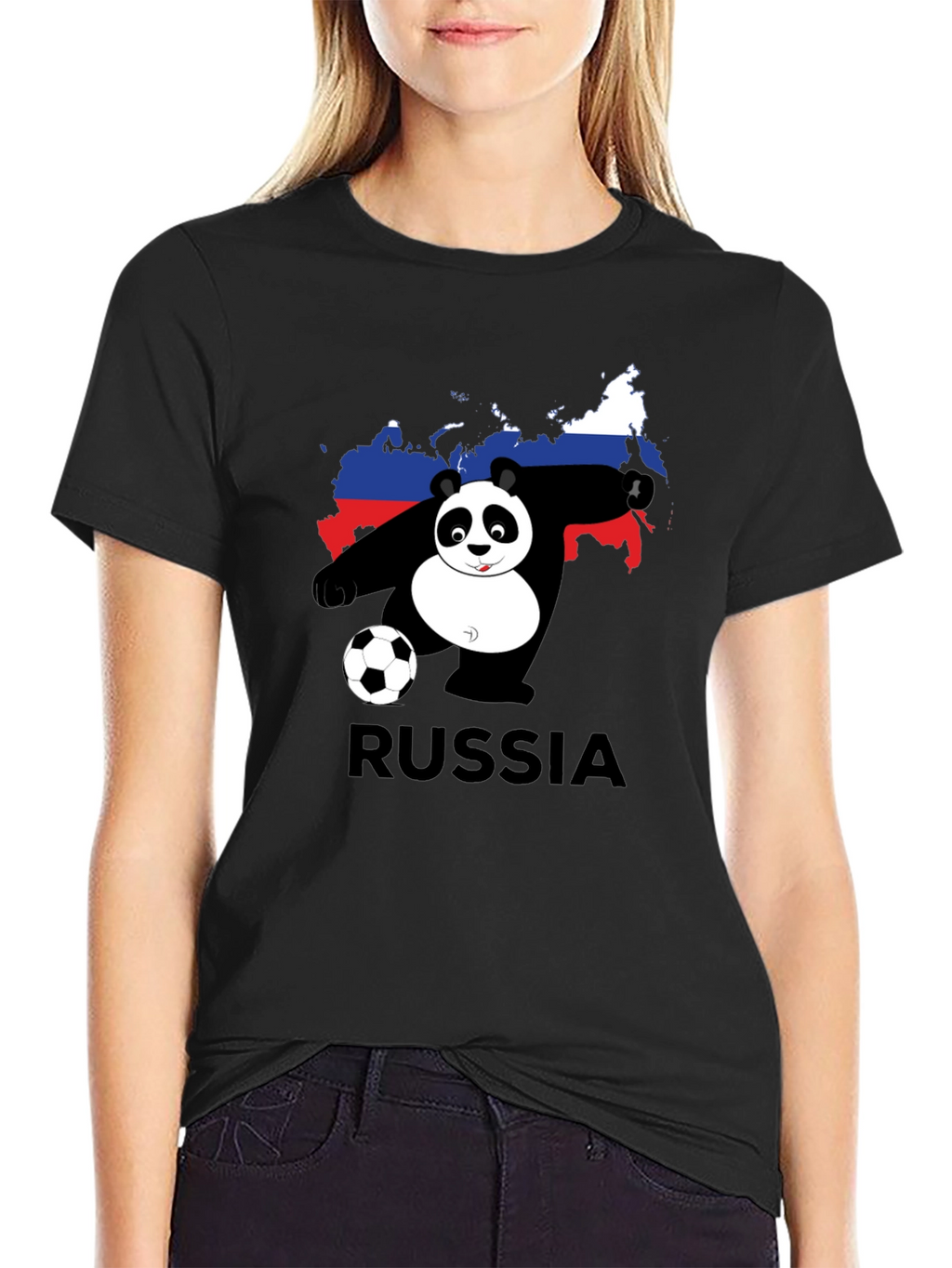 Russia Panda Soccer T-Shirt