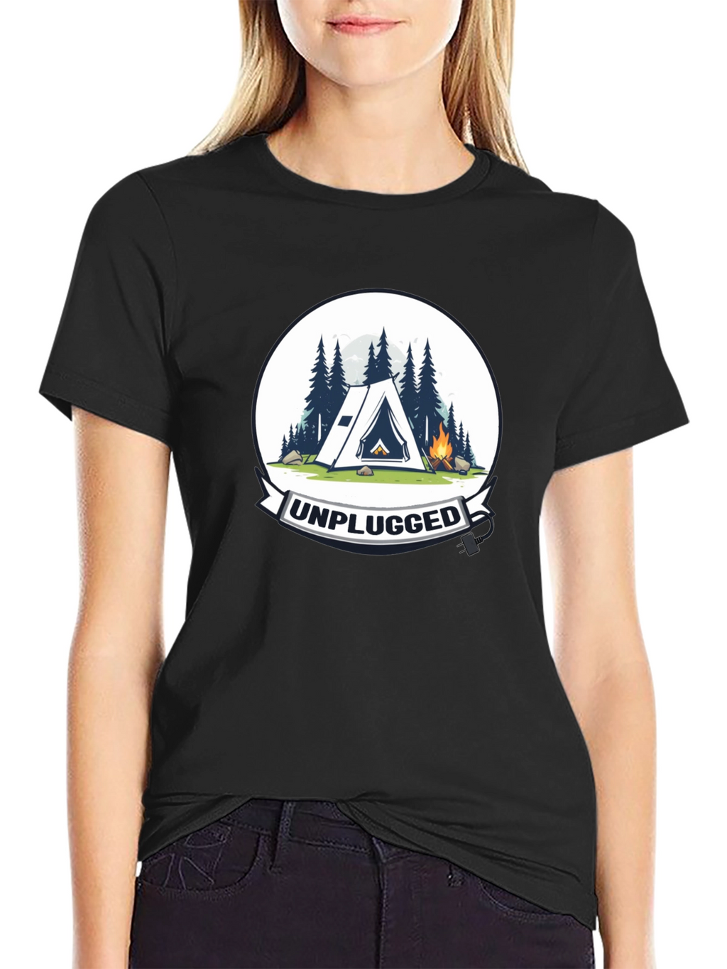 Unplugged Camping Graphic T-Shirt