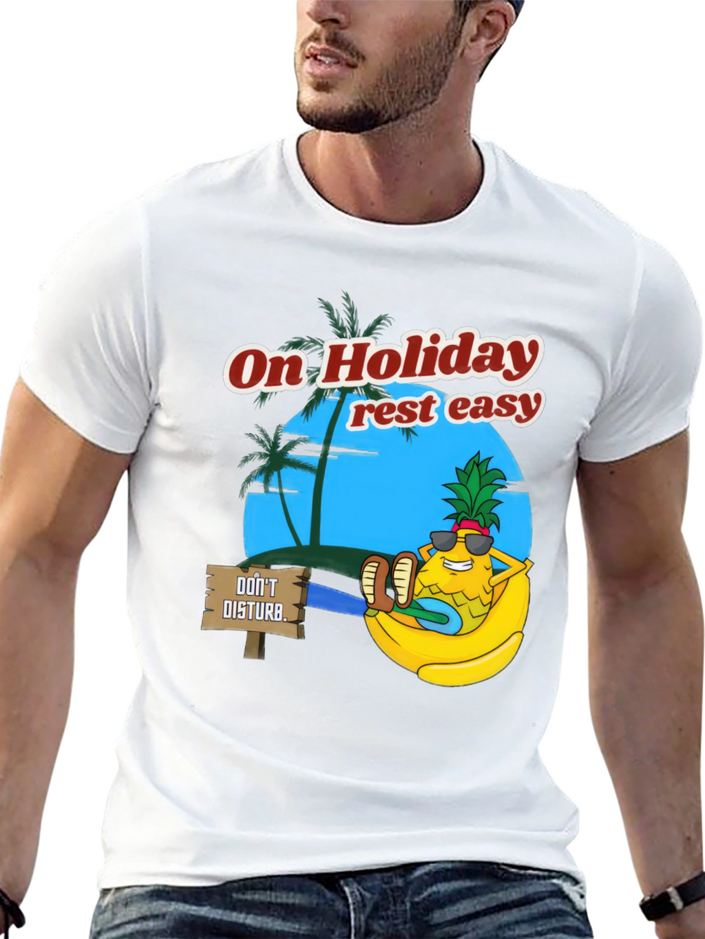 Holiday Relaxation T-Shirt: Pineapple Rest Easy Design