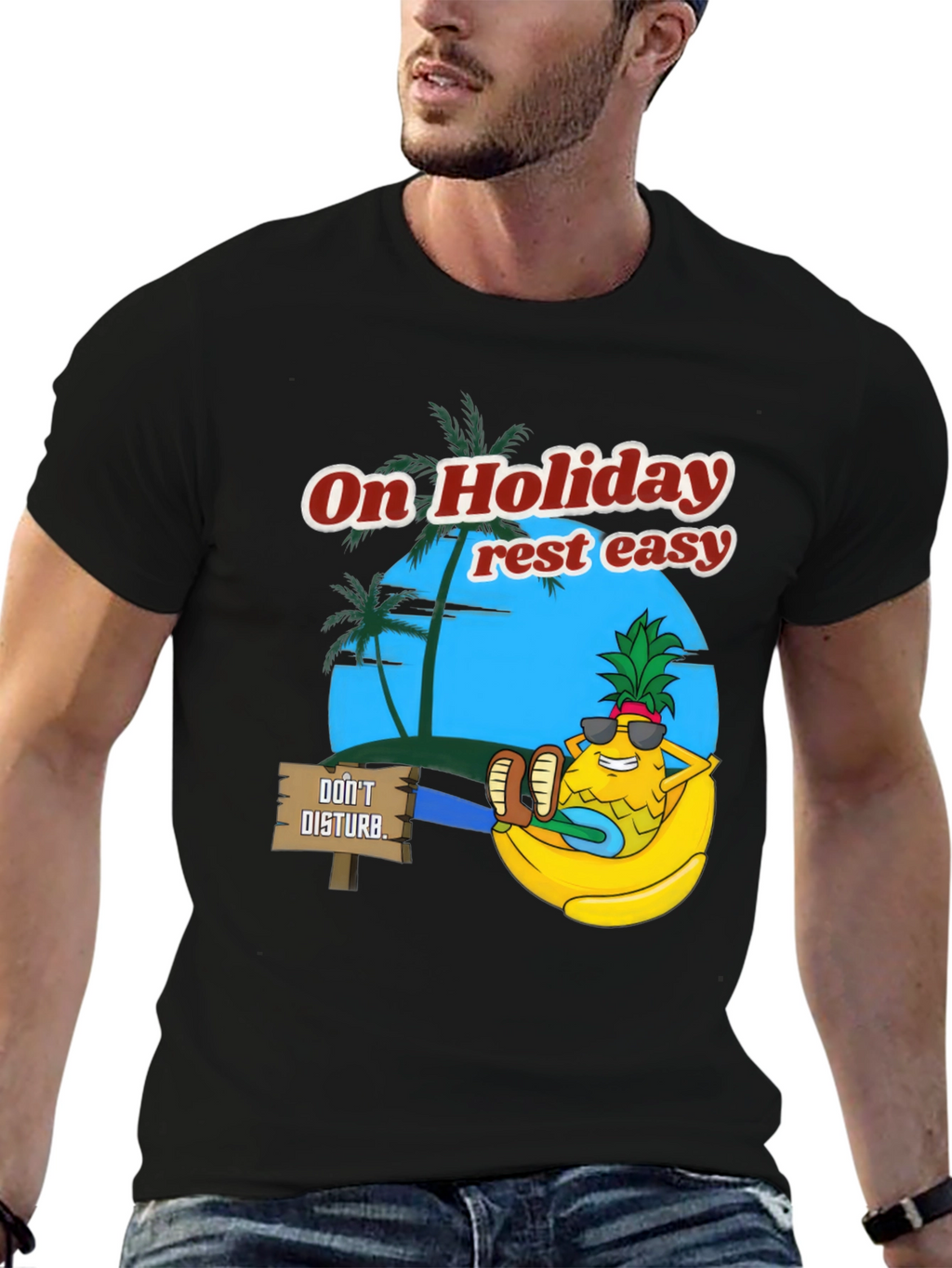 Holiday Relaxation T-Shirt: Pineapple Rest Easy Design