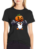 Halloween Penguin Weightlifting T-Shirt