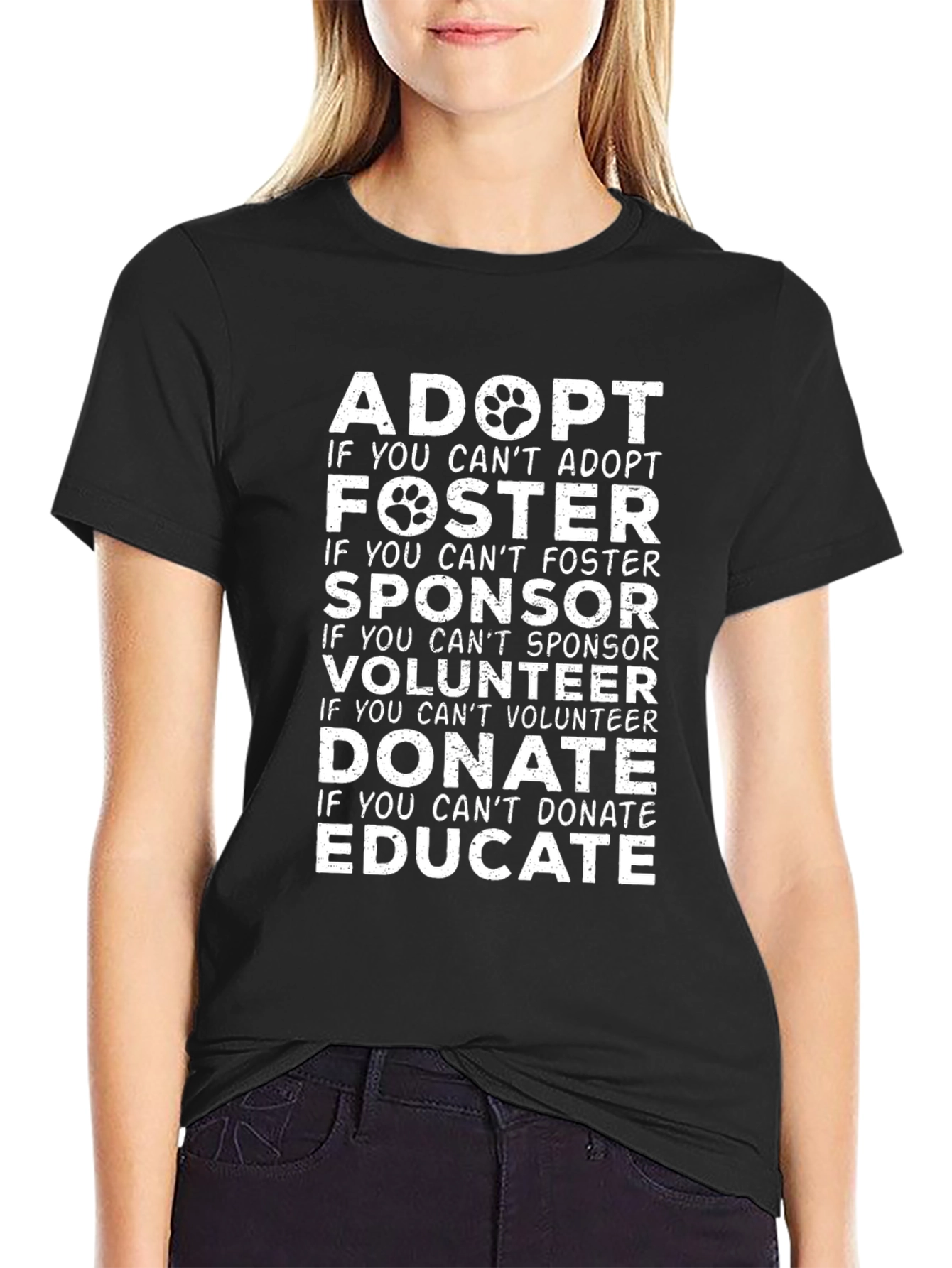 Adopt Foster Donate Graphic Tee