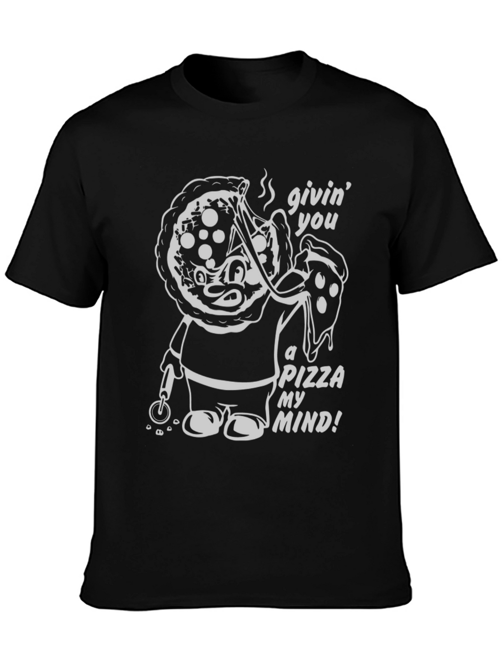 Pizza My Mind Graphic T-Shirt - Black