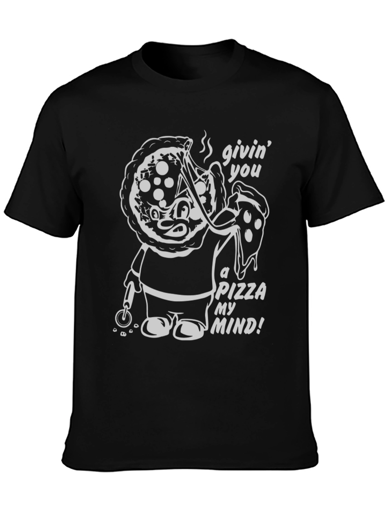 Pizza My Mind Graphic T-Shirt - Black