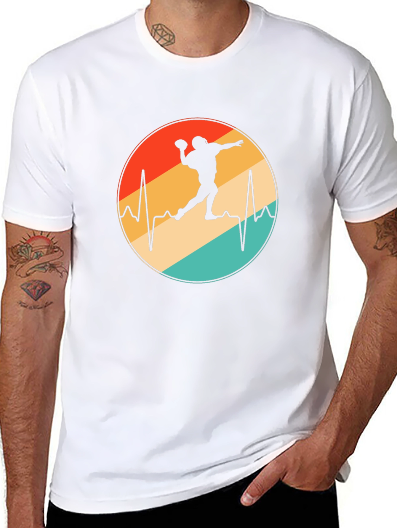 Retro Football Heartbeat T-Shirt