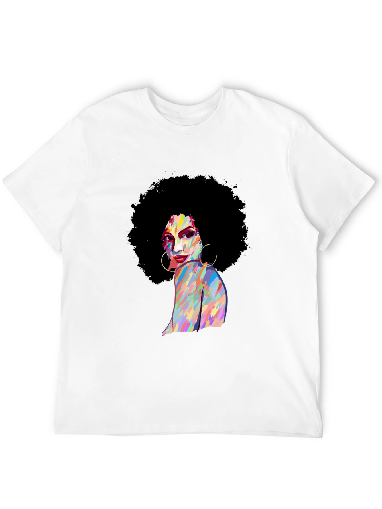 Retro Afro Woman Black T-Shirt