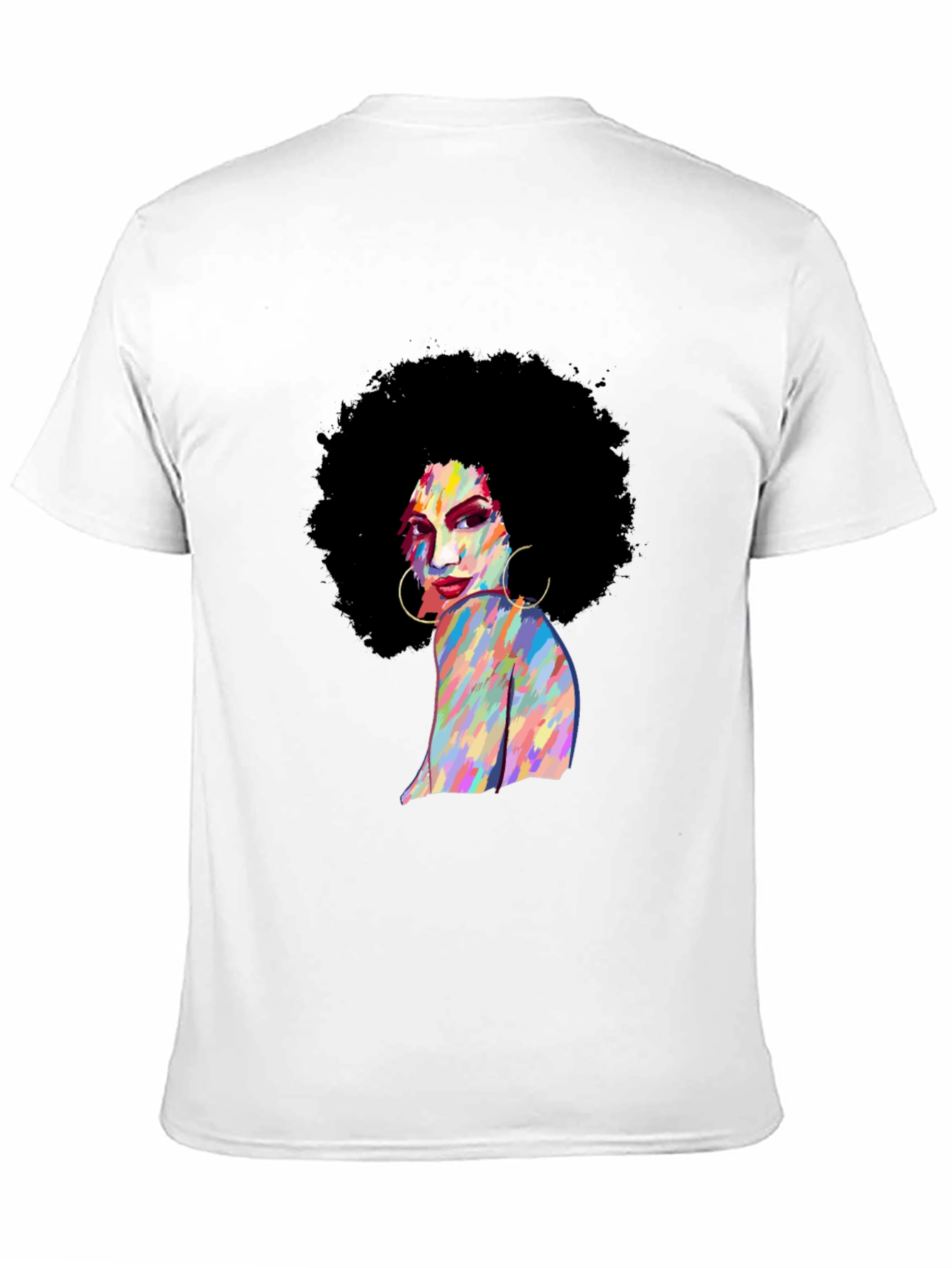 Retro Afro Woman Black T-Shirt