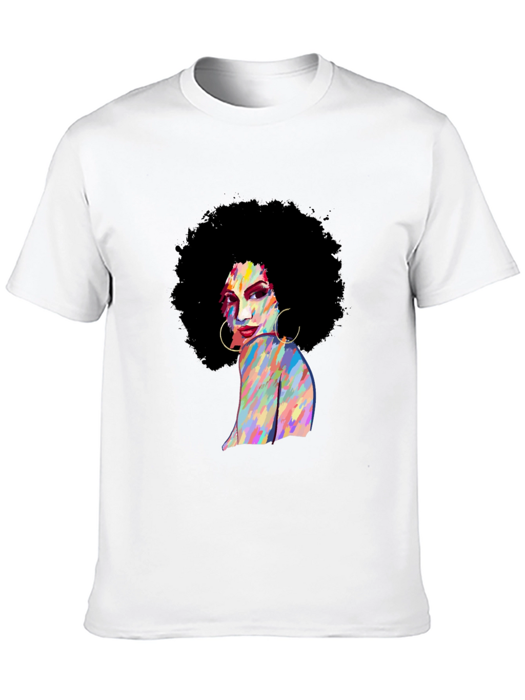 Retro Afro Woman Black T-Shirt