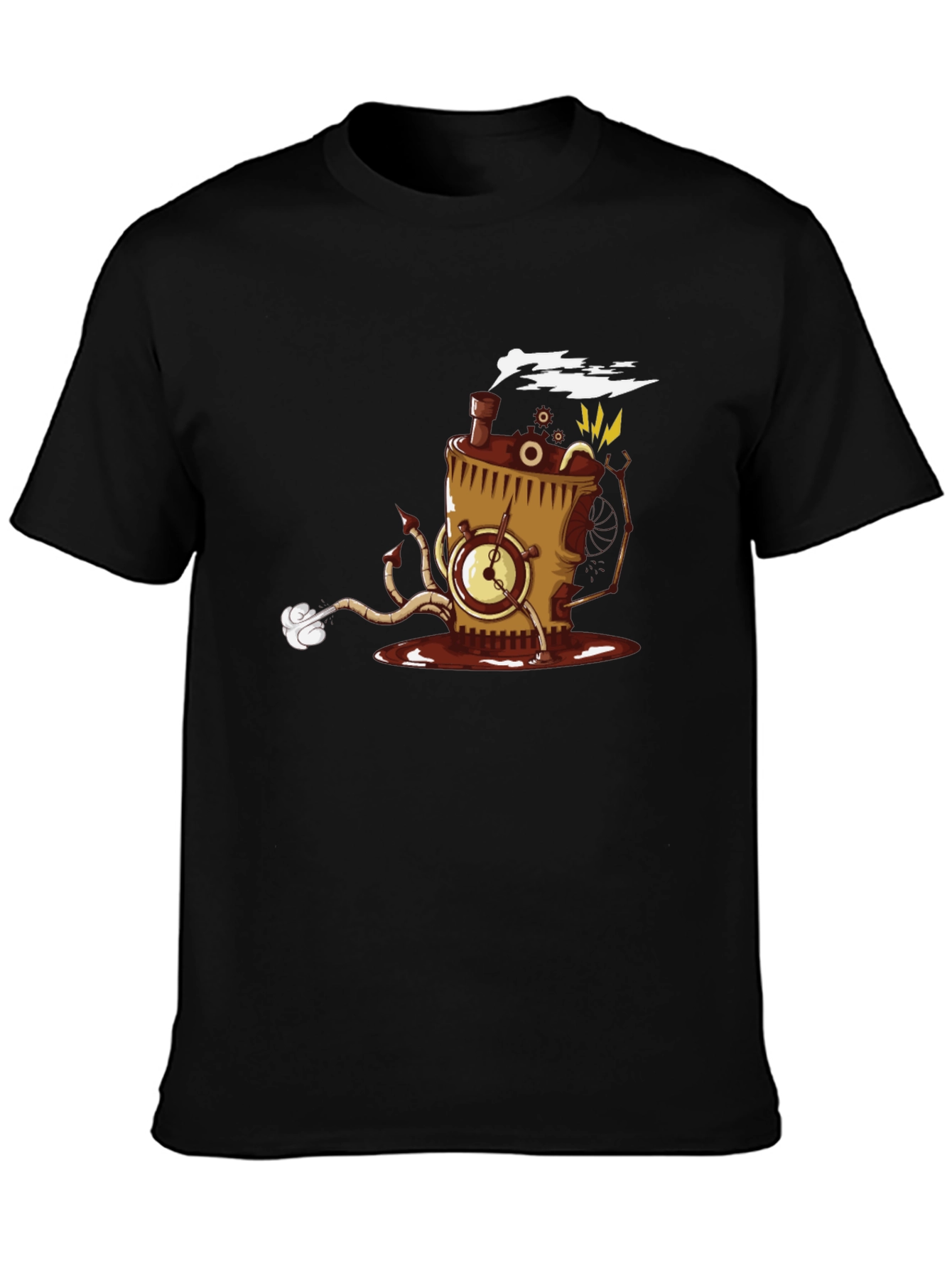 Steampunk Coffee Monster T-Shirt - Black