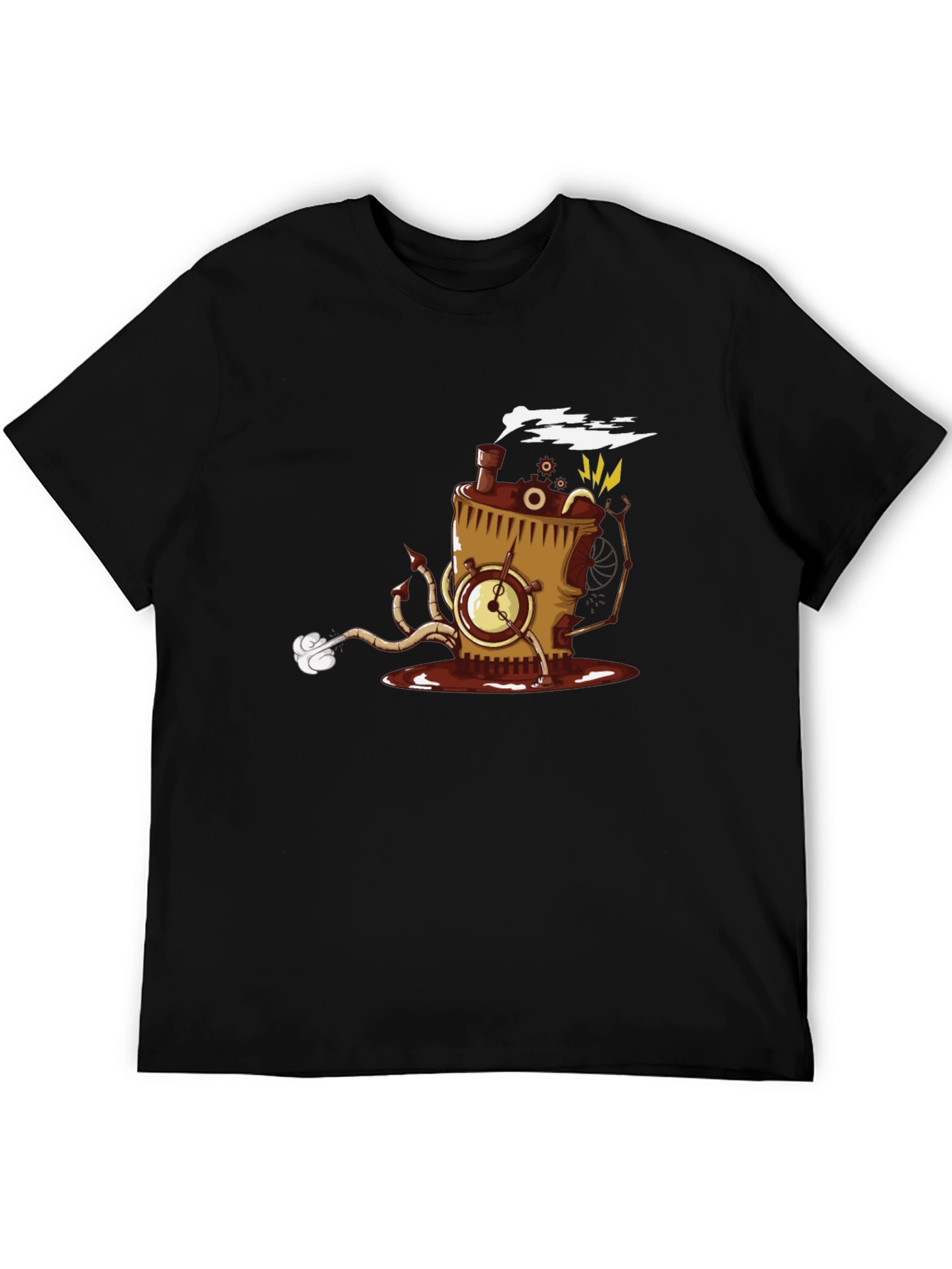 Steampunk Coffee Monster T-Shirt - Black