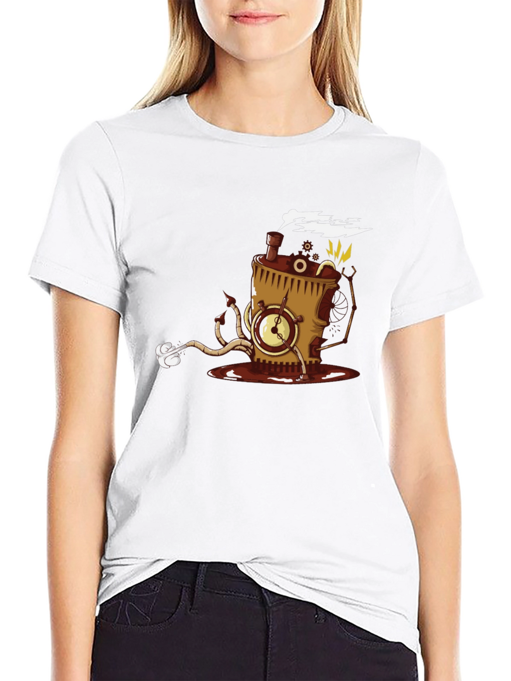 Steampunk Coffee Monster T-Shirt - Black