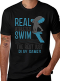 Real Athletes Swim T-Shirt - Black Cotton Tee