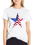 Patriotic American Flag Star Graphic T-Shirt