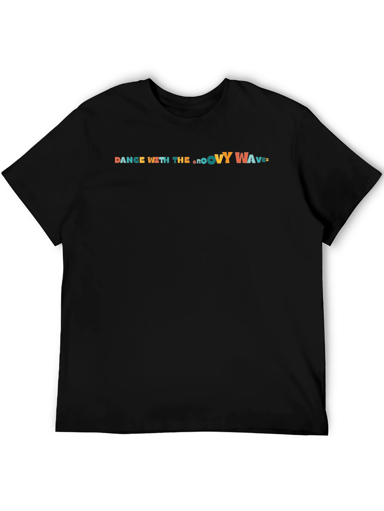Dance With The Groovy Waves Black T-Shirt