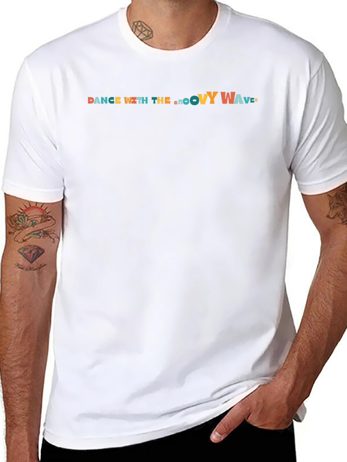 Dance With The Groovy Waves Black T-Shirt