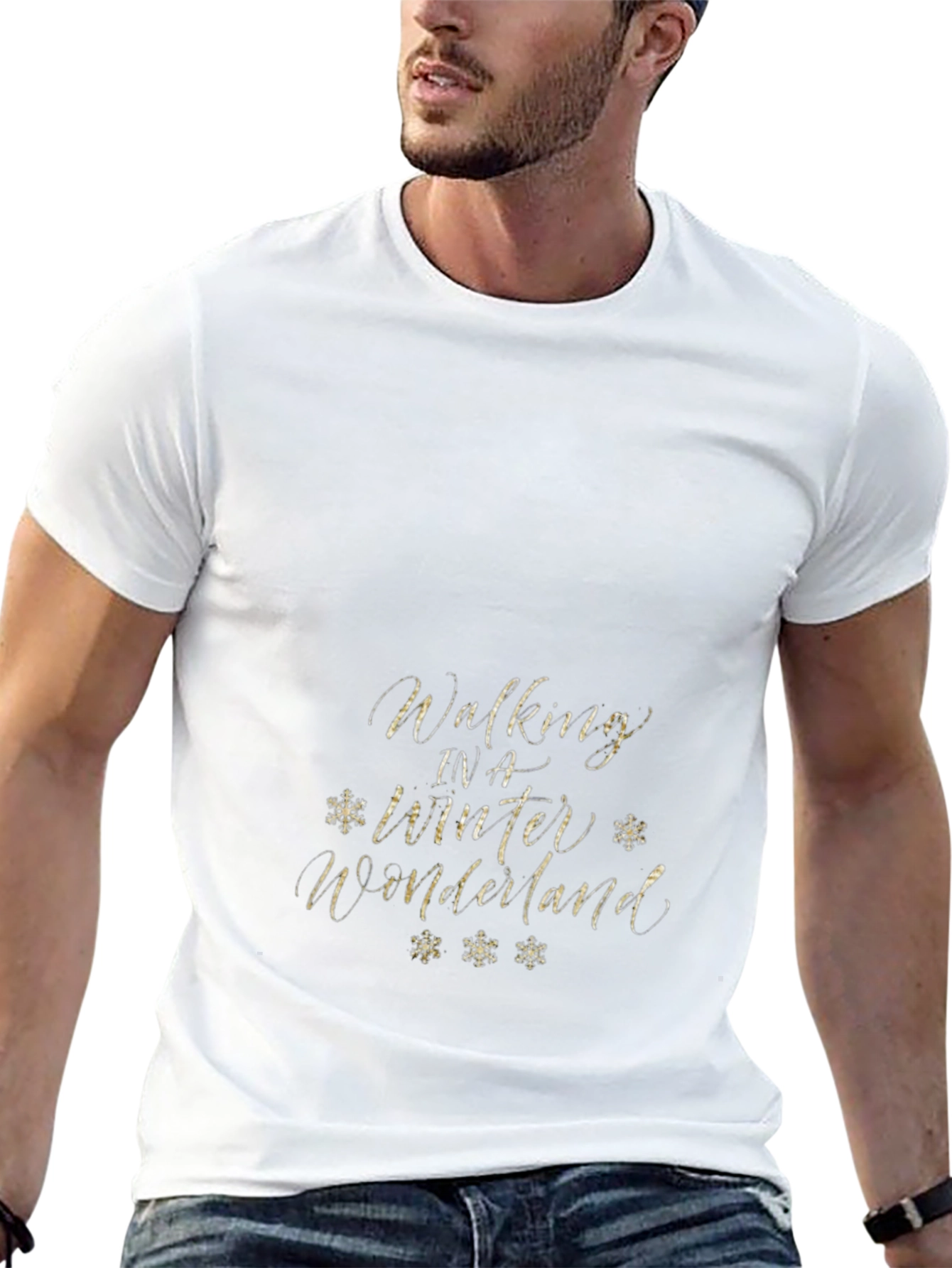 Walking in a Winter Wonderland Black T-Shirt