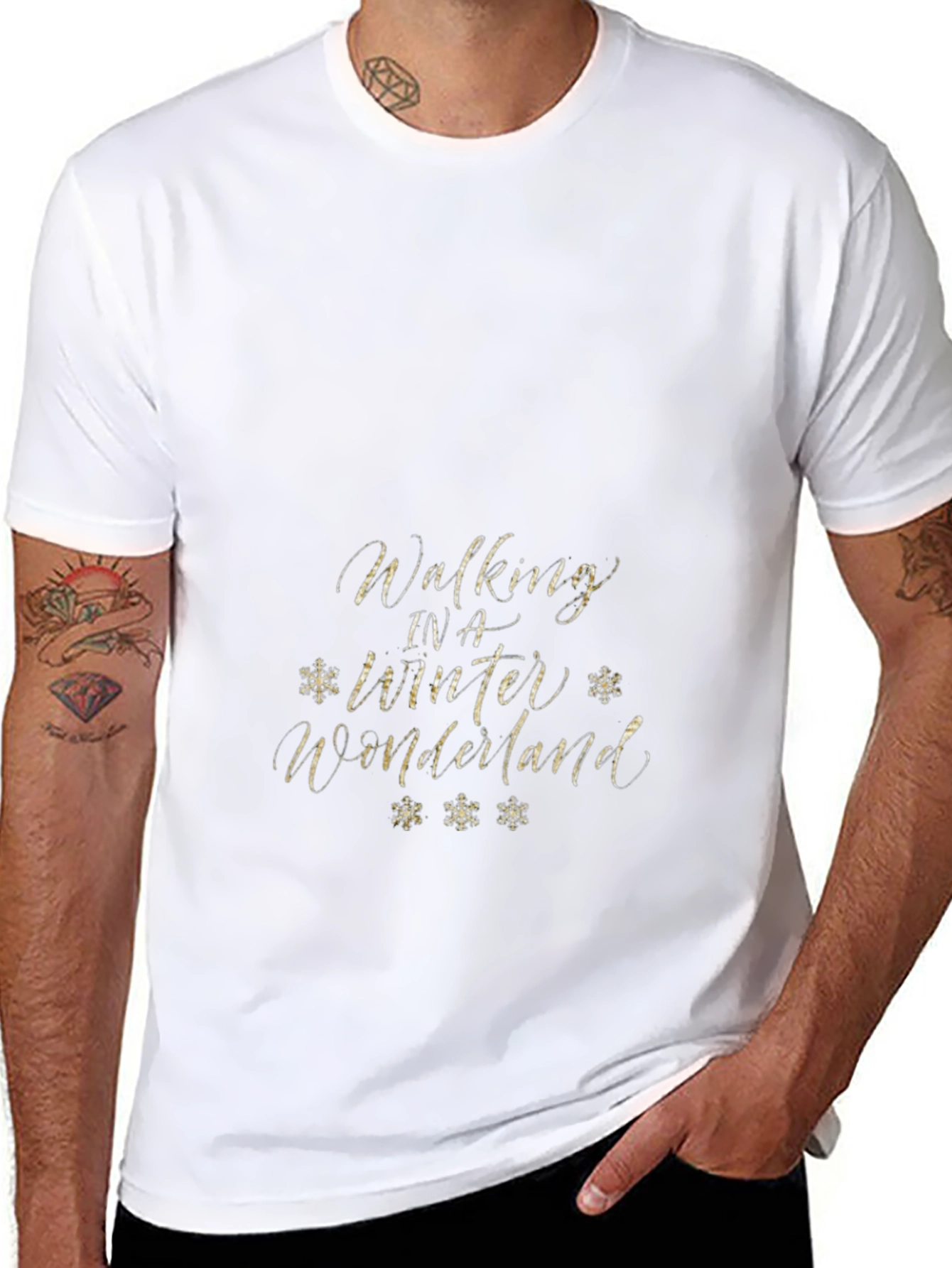 Walking in a Winter Wonderland Black T-Shirt