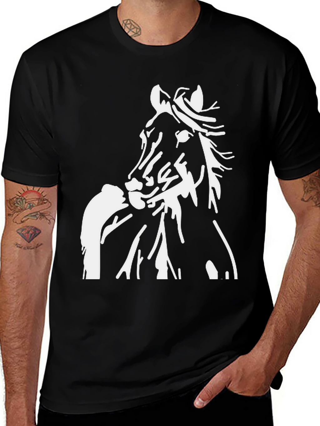 Horse Graphic Print T-Shirt