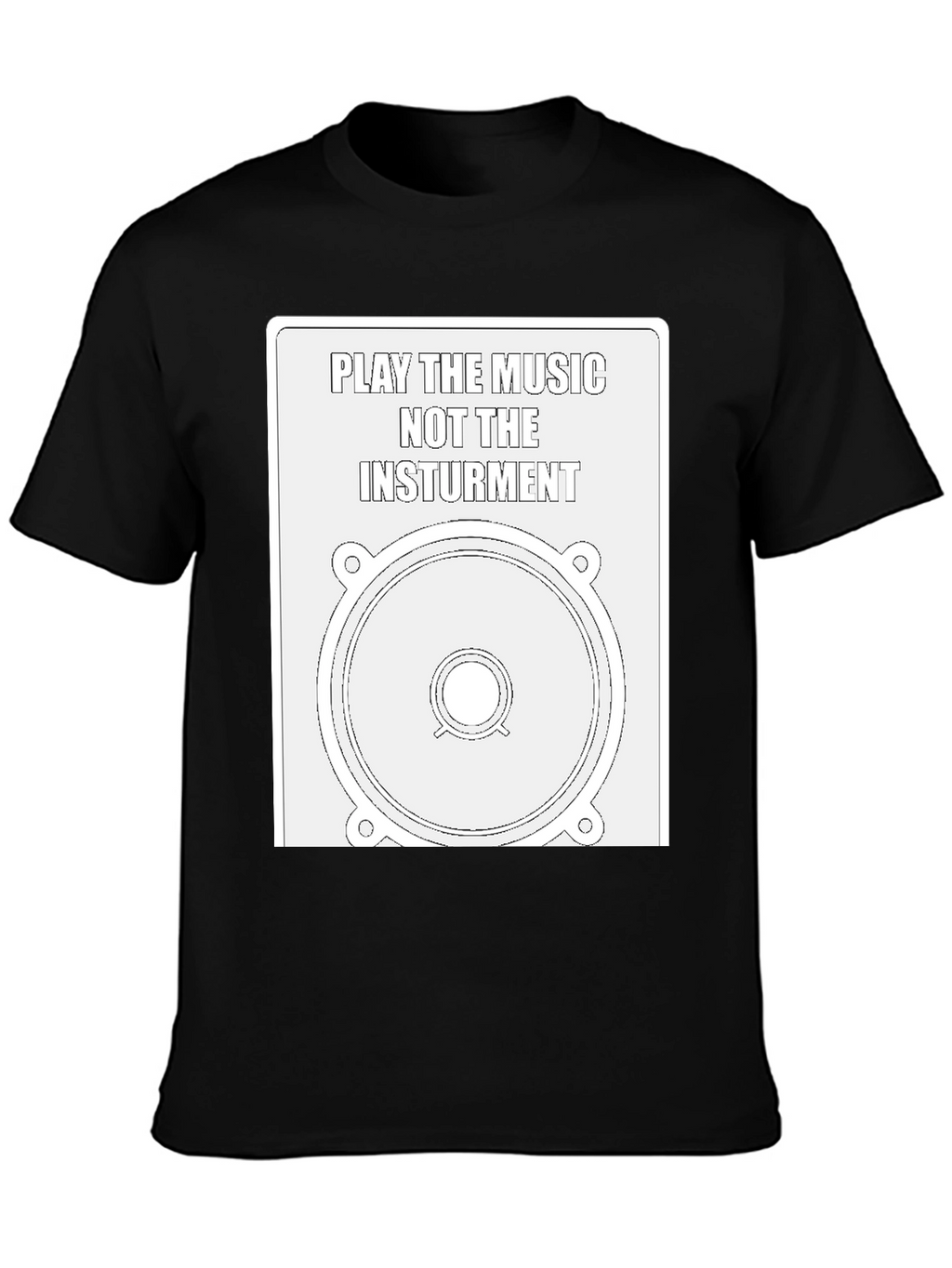 Play the Music Graphic Tee - Speaker Design T-Shirt