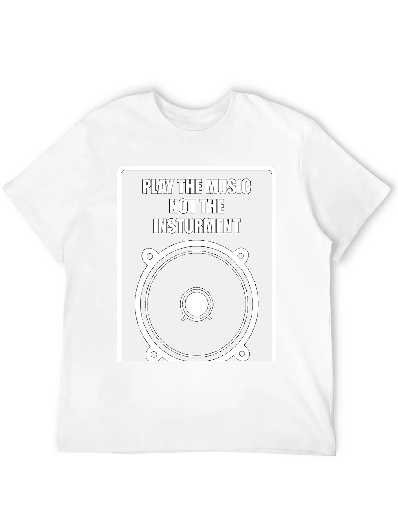 Play the Music Graphic Tee - Speaker Design T-Shirt