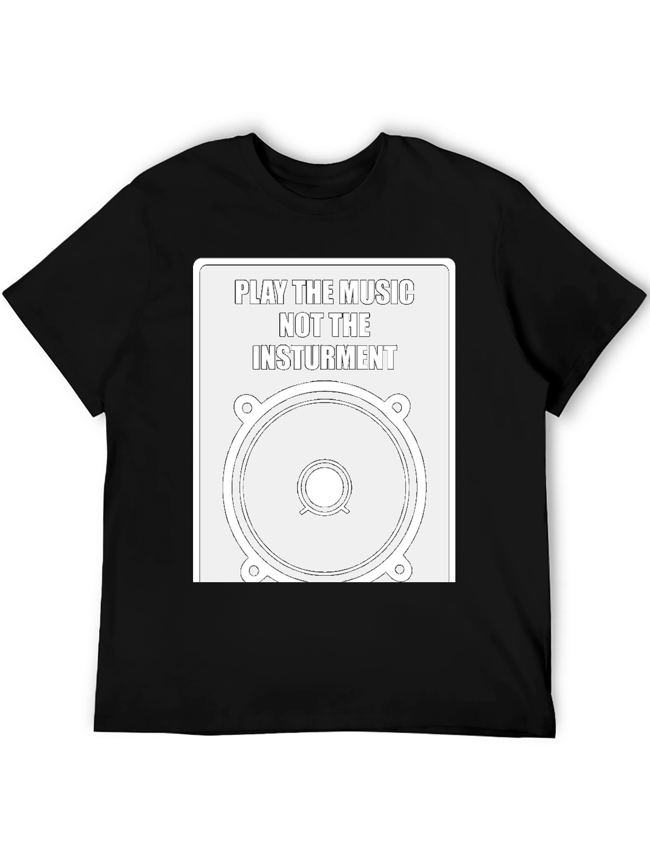 Play the Music Graphic Tee - Speaker Design T-Shirt