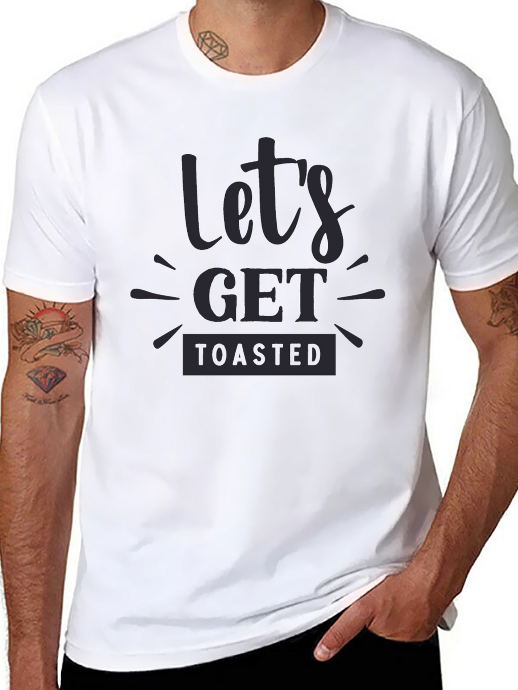 Lets Get Toasted Black Graphic Tee