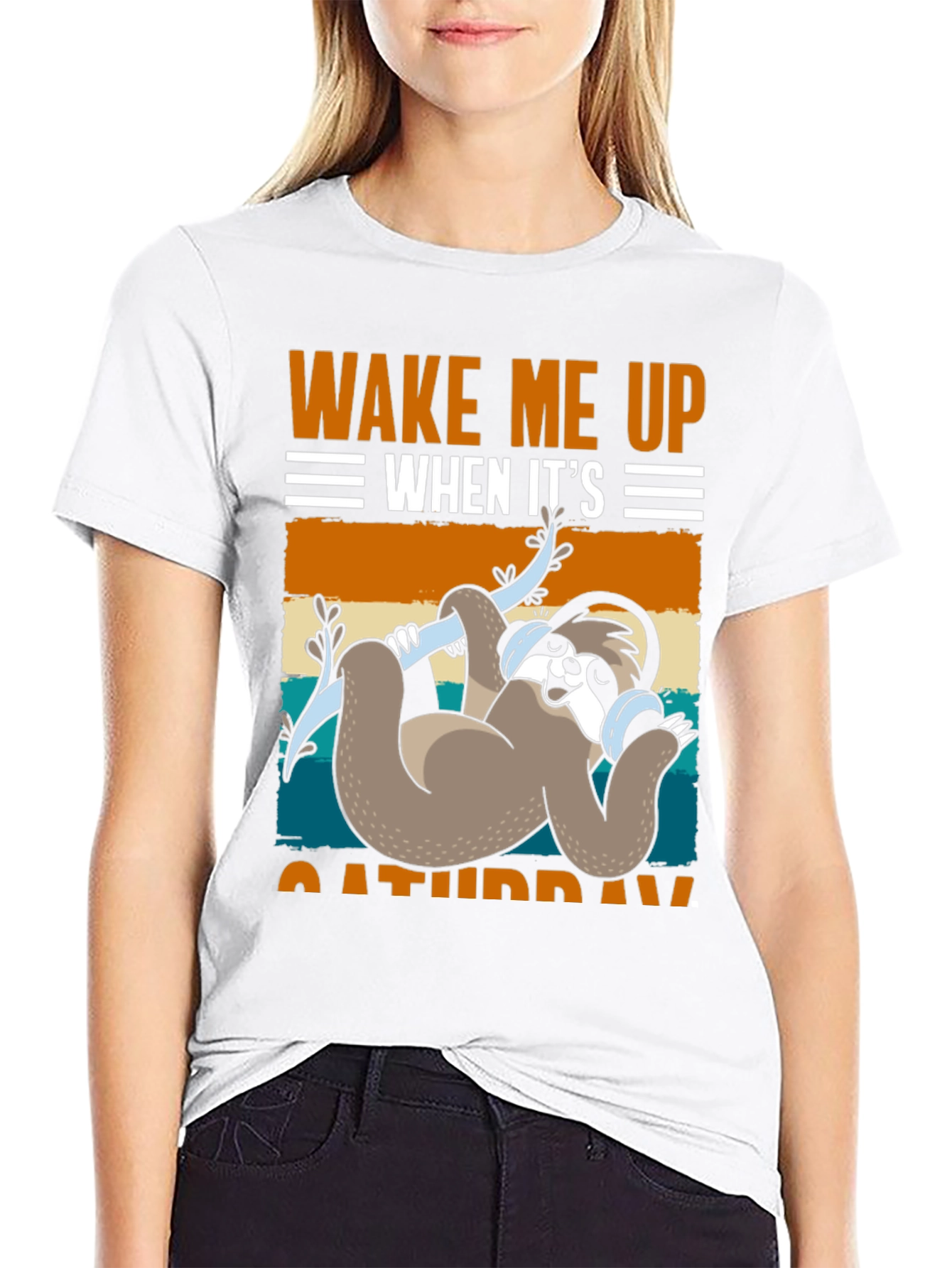 Wake Me Up When Its Saturday Sloth T-Shirt