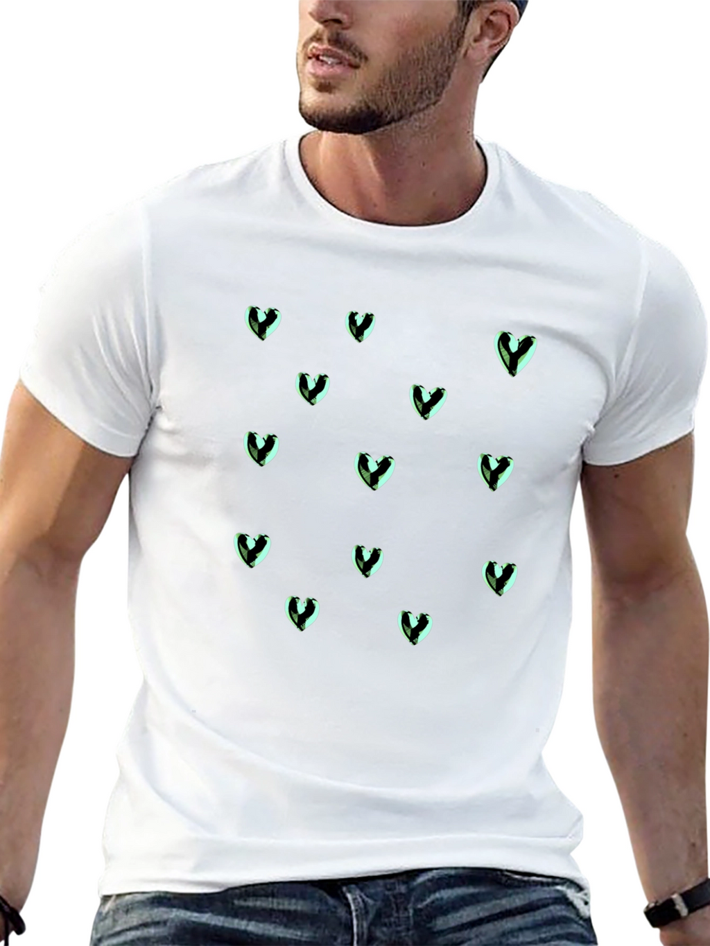 Heart Pattern T-Shirt - Stylish & Comfortable
