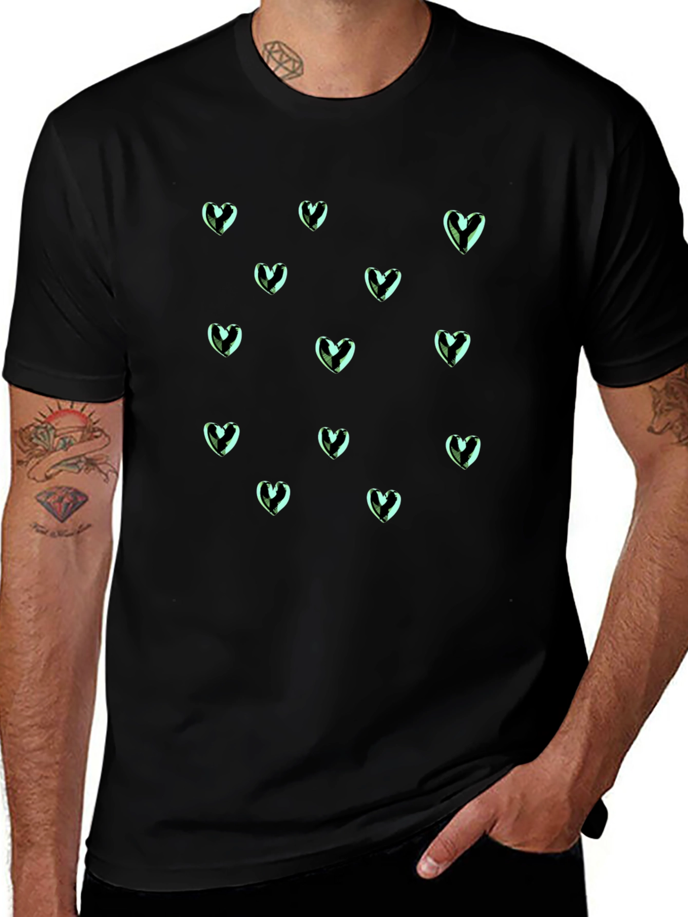 Heart Pattern T-Shirt - Stylish & Comfortable