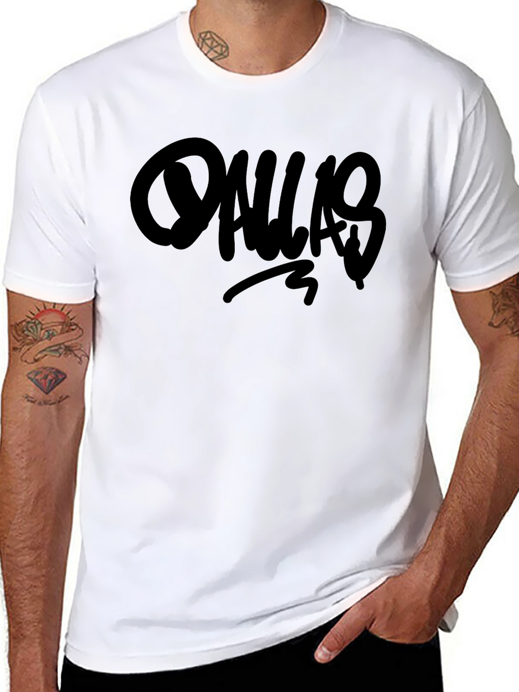 Dallas Graphic T-Shirt - Black Crew Neck Tee