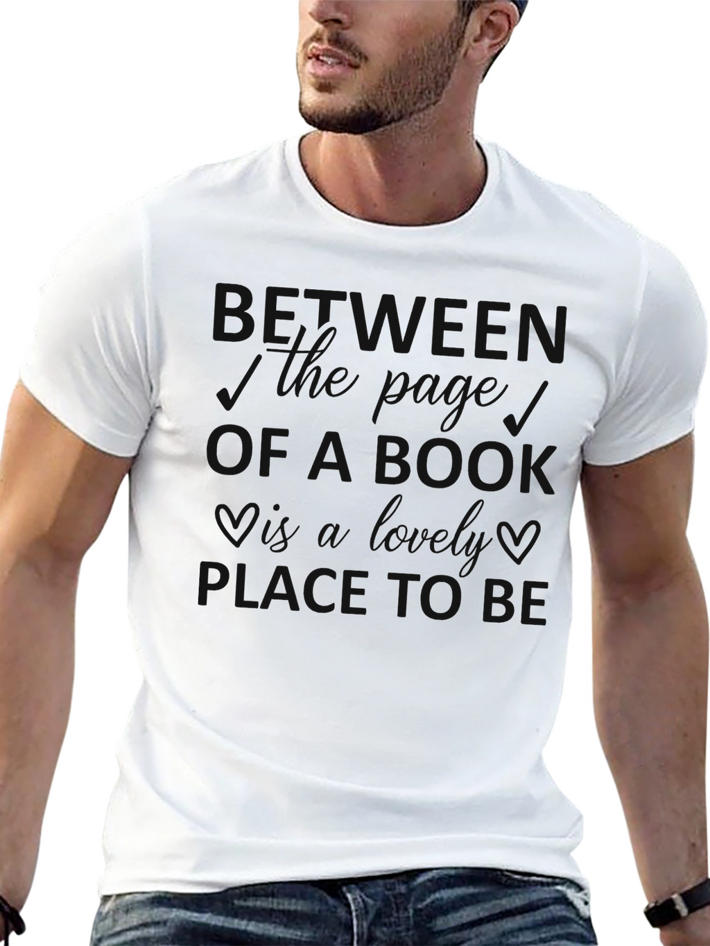 Mens Black Crewneck T-Shirt - Heaven Must Be