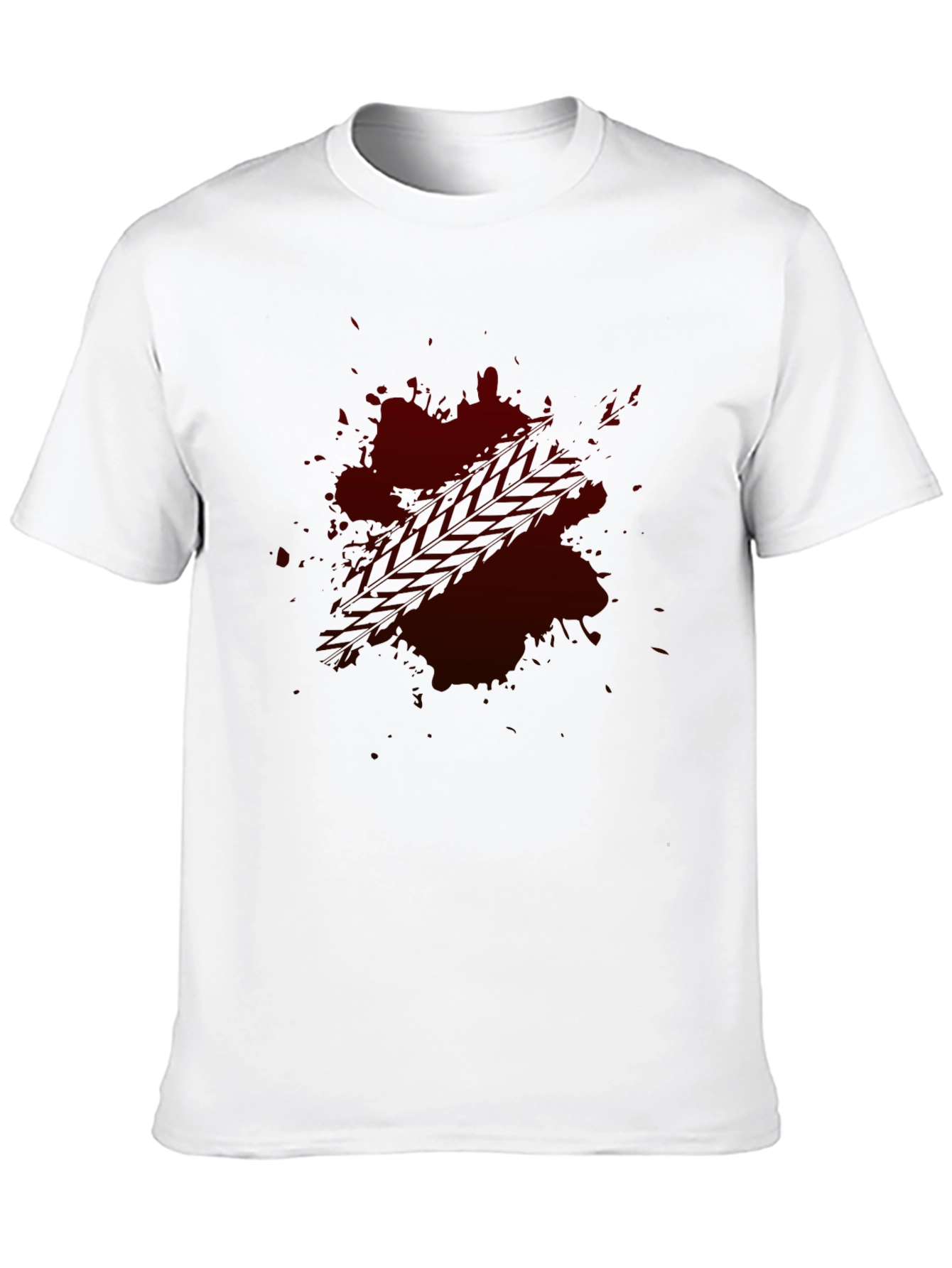 Dark Red Splatter Graphic T-Shirt - Casual Wear