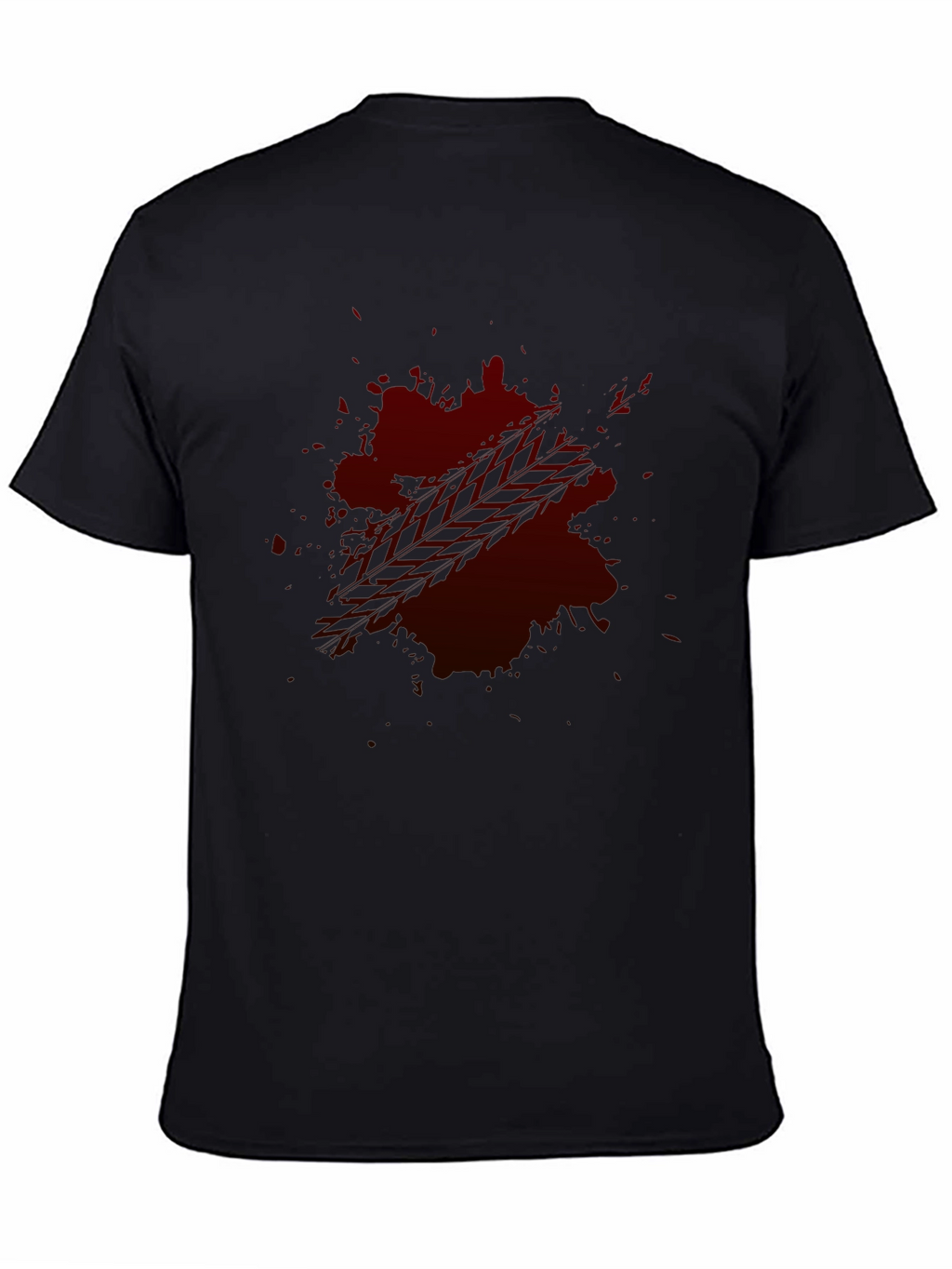 Dark Red Splatter Graphic T-Shirt - Casual Wear