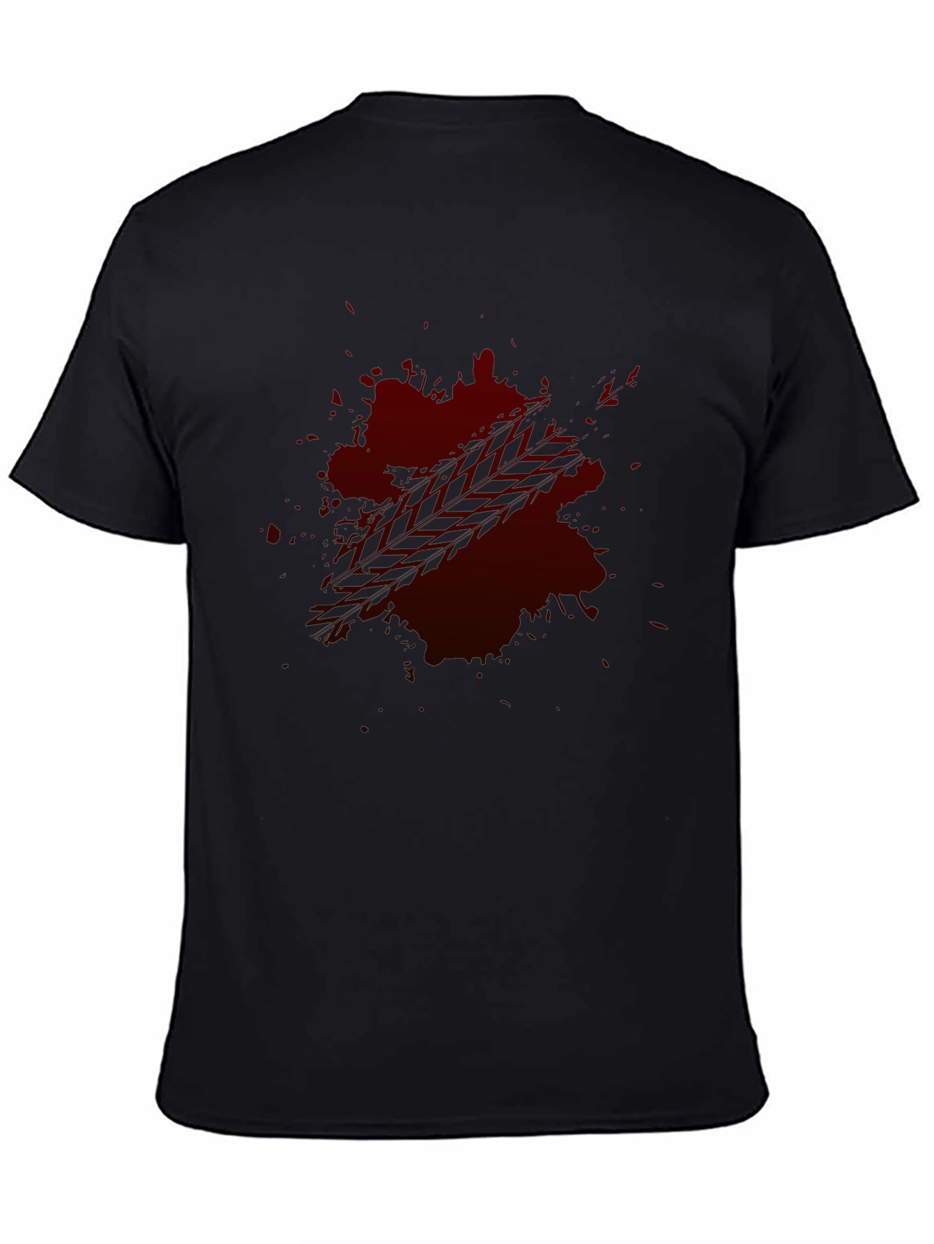 Dark Red Splatter Graphic T-Shirt - Casual Wear