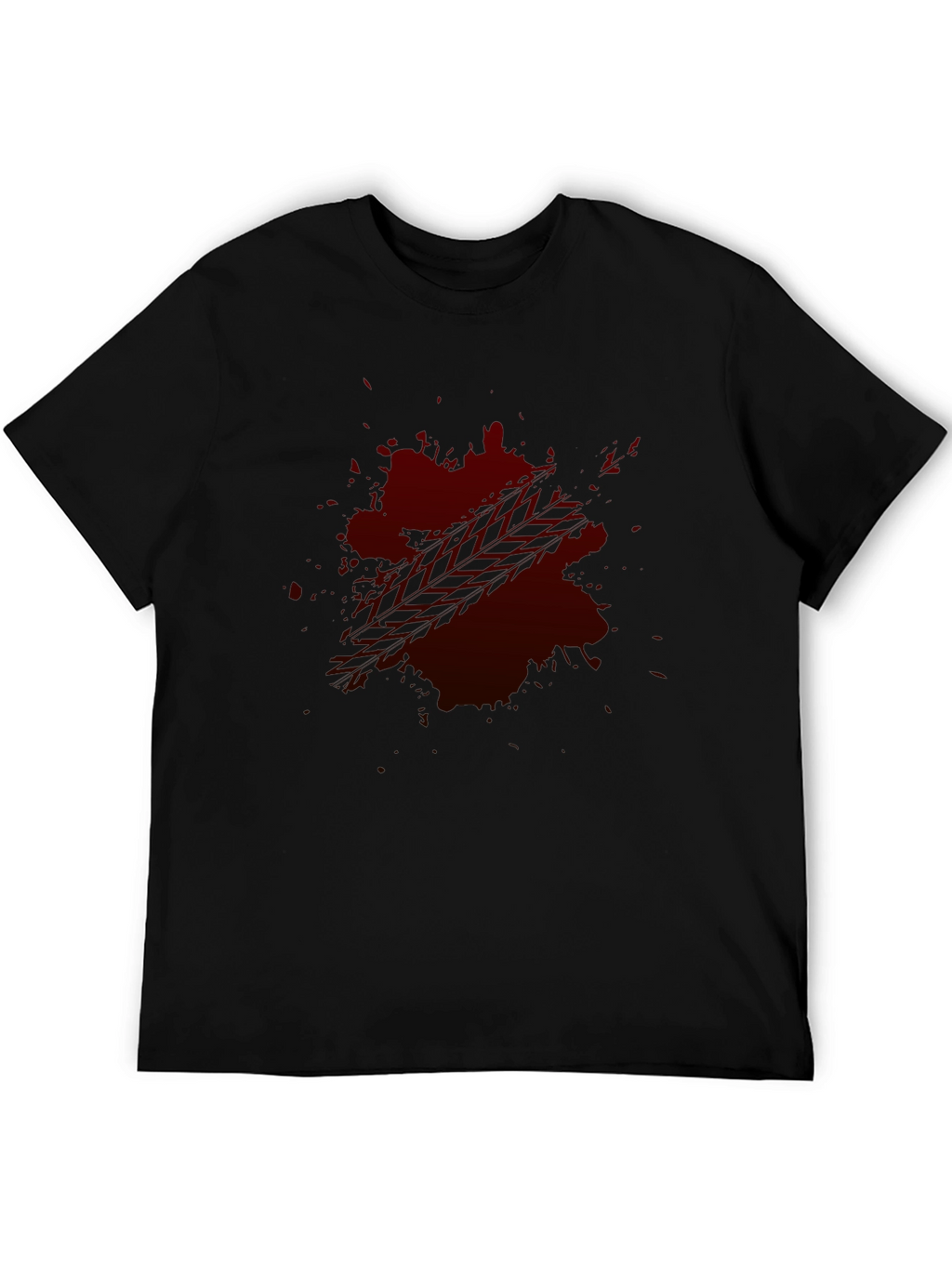 Dark Red Splatter Graphic T-Shirt - Casual Wear