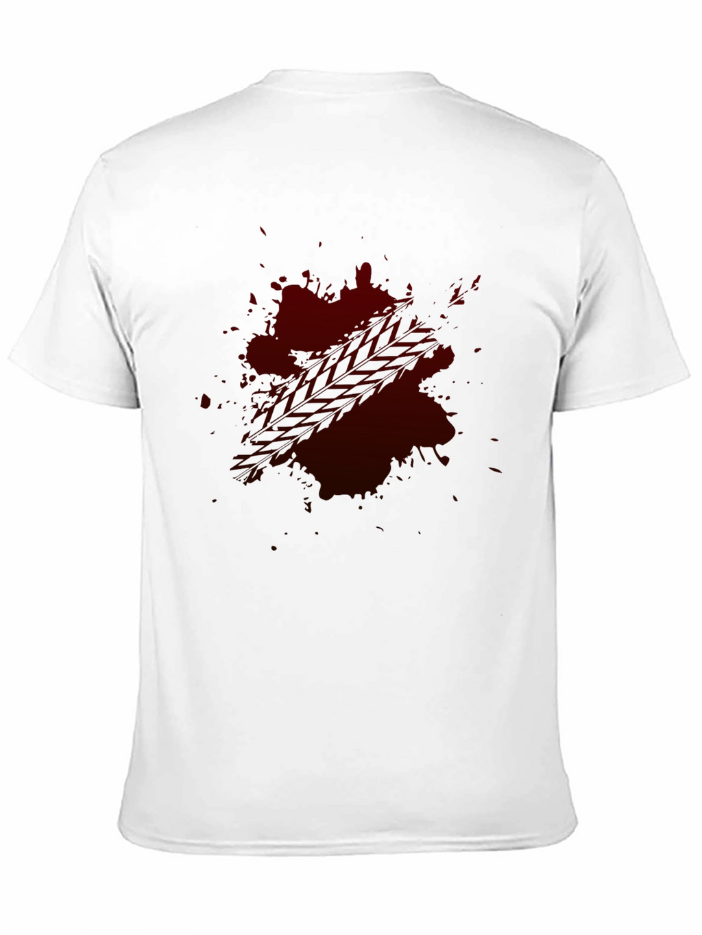 Dark Red Splatter Graphic T-Shirt - Casual Wear