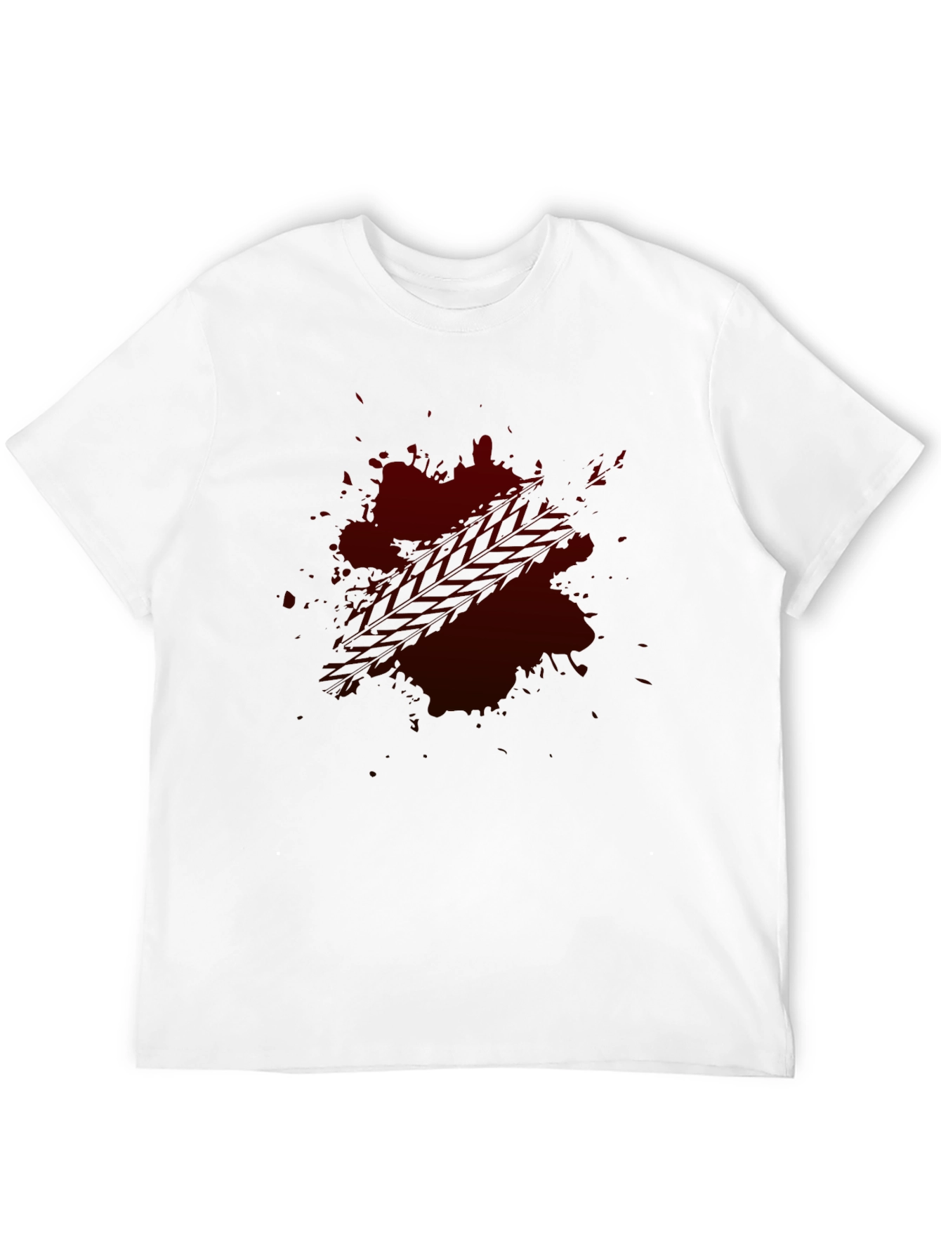Dark Red Splatter Graphic T-Shirt - Casual Wear