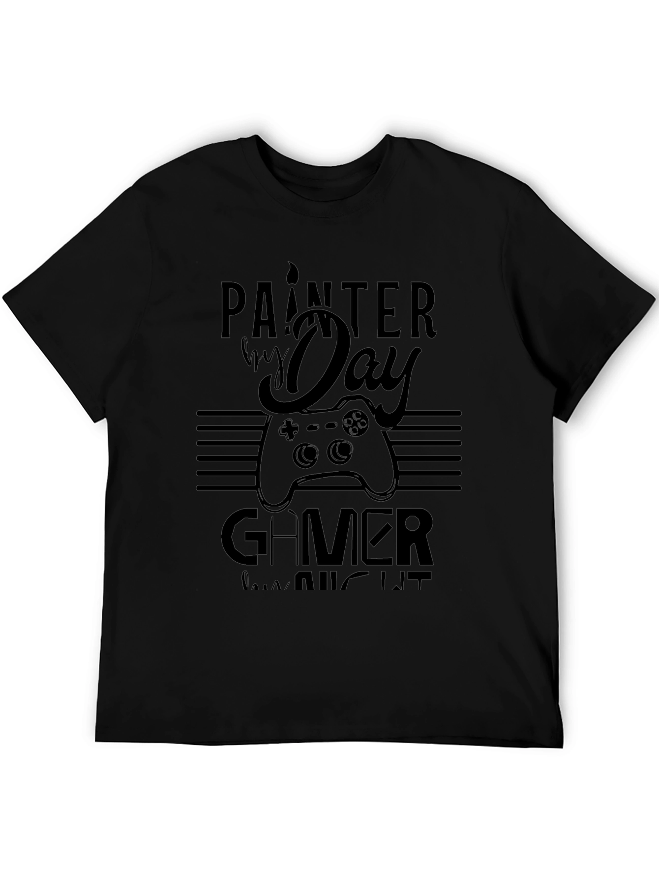 Painter by Day Gamer by Night Black T-Shirt