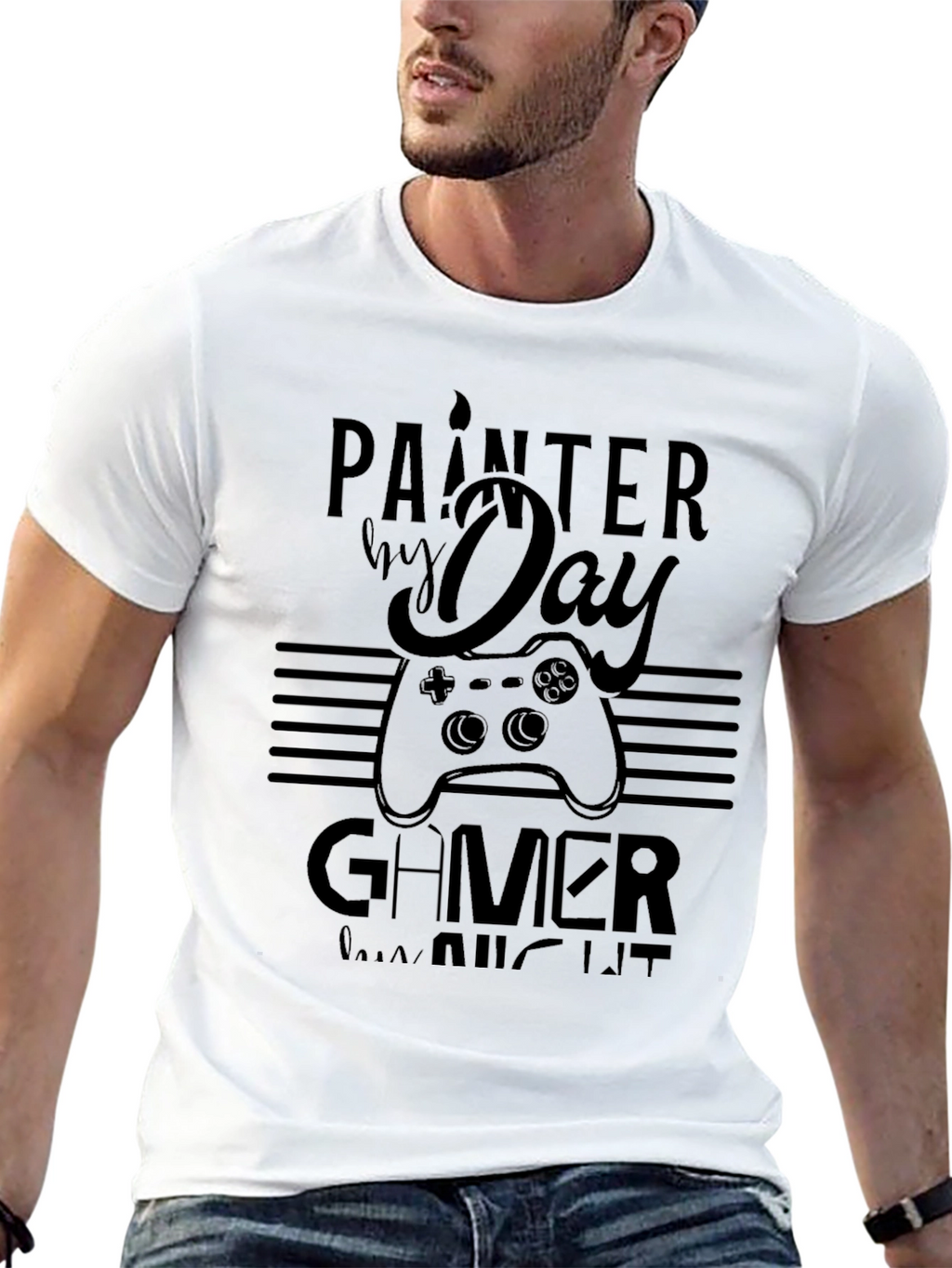 Painter by Day Gamer by Night Black T-Shirt