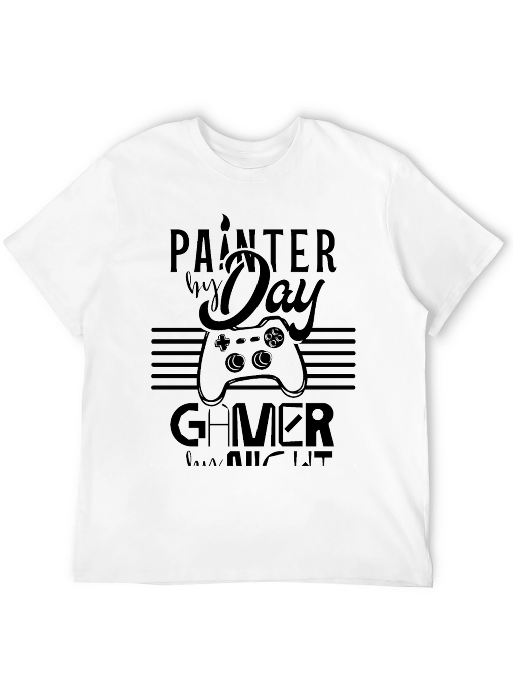 Painter by Day Gamer by Night Black T-Shirt