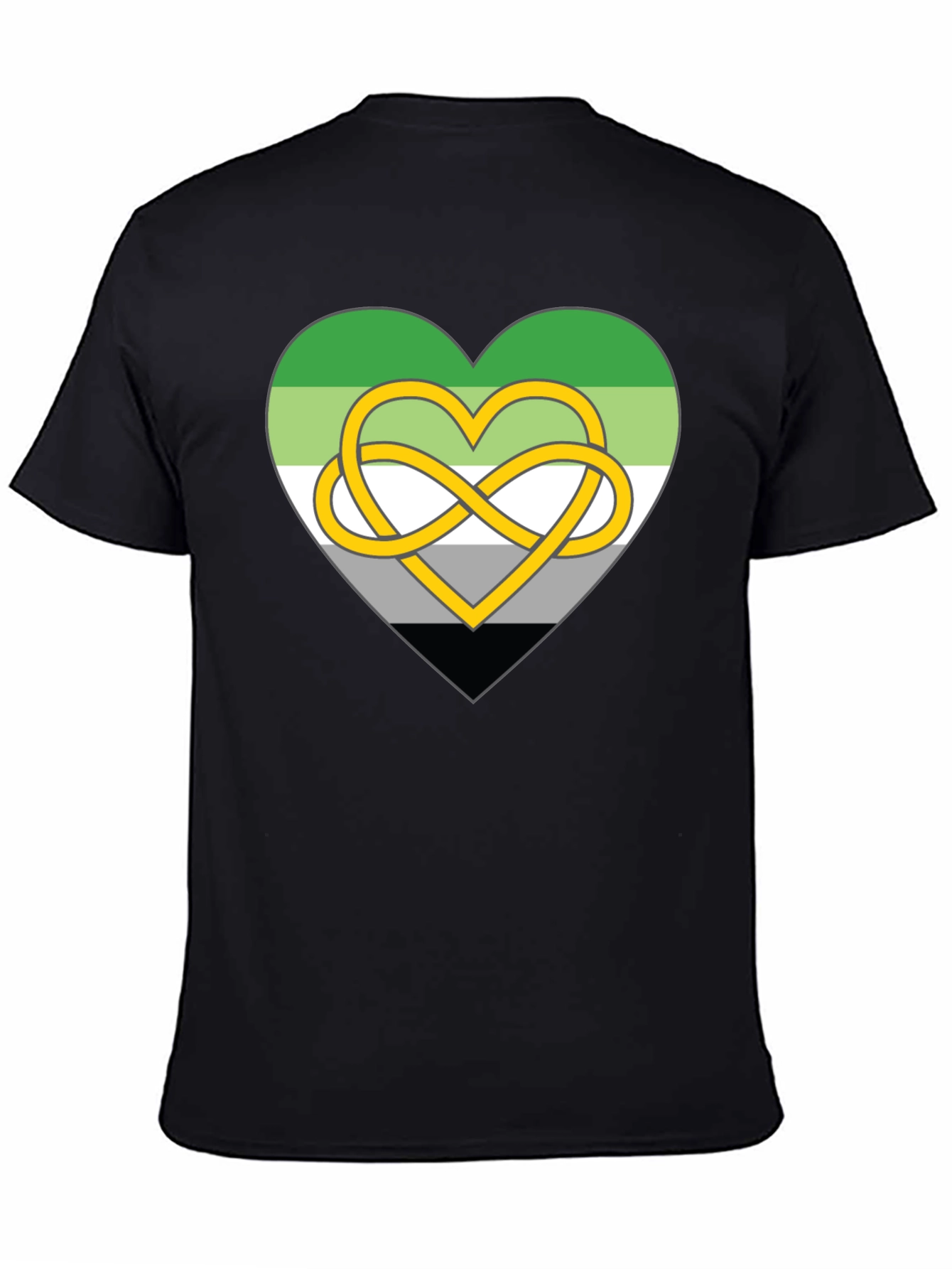 Aromantic Pride Heart Knot Graphic Tee