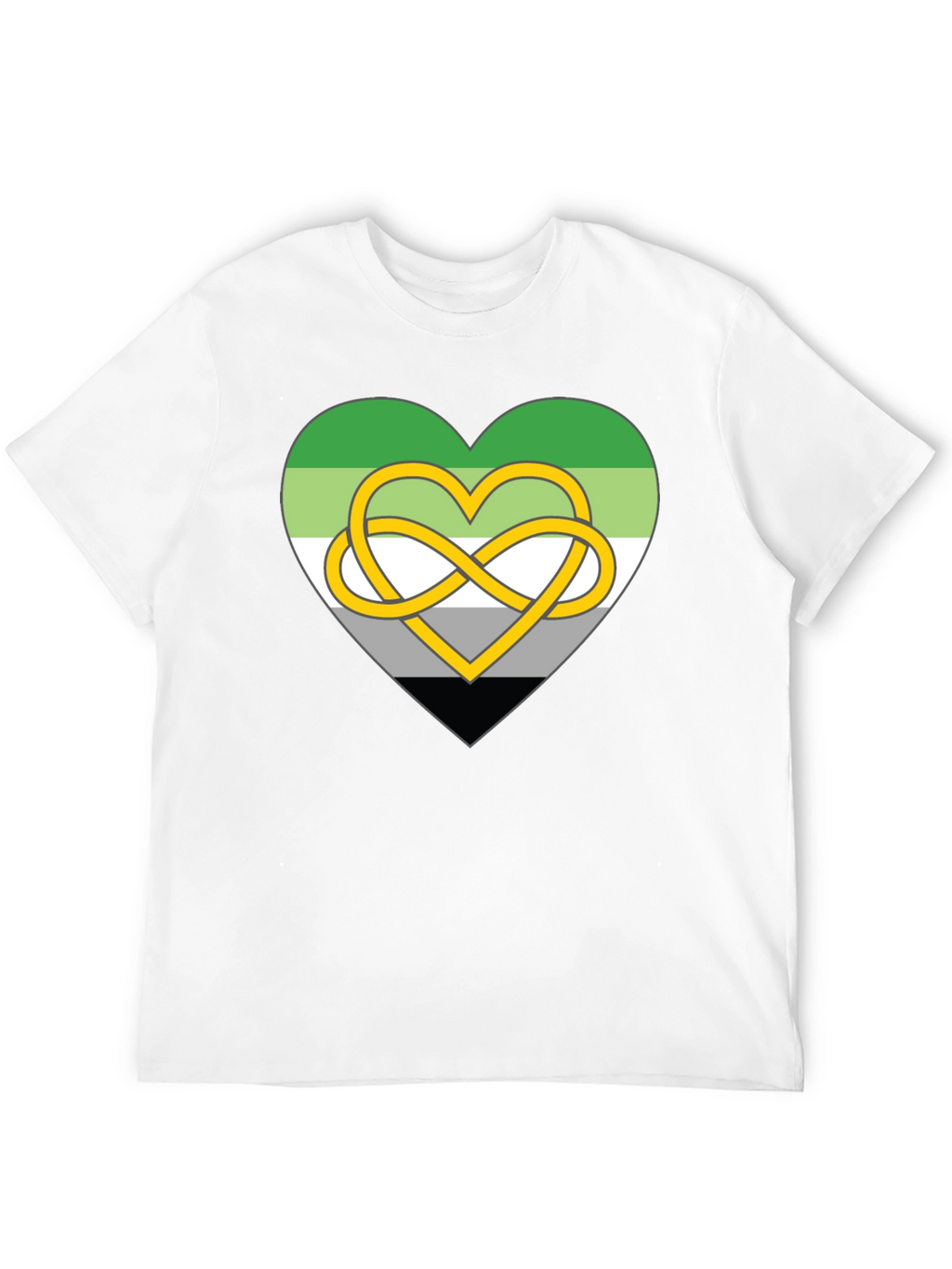 Aromantic Pride Heart Knot Graphic Tee
