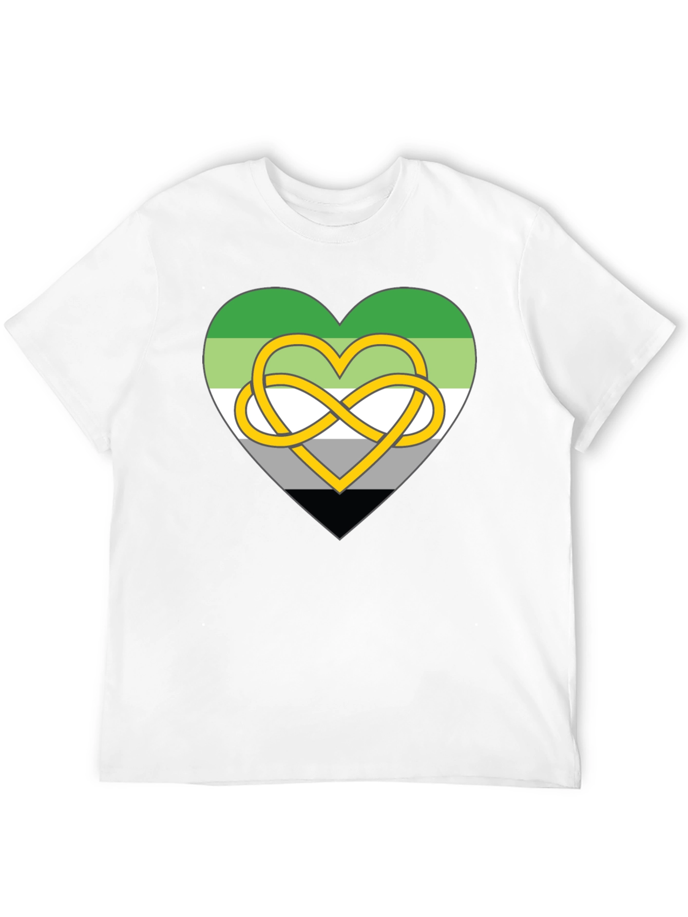 Aromantic Pride Heart Knot Graphic Tee