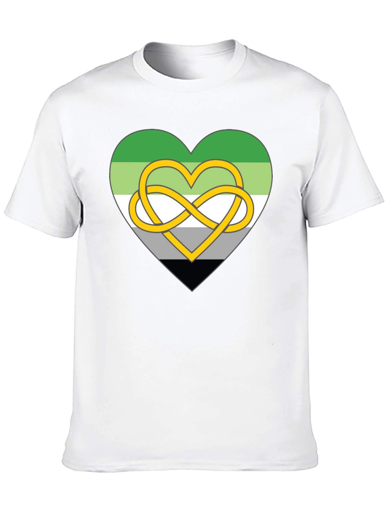Aromantic Pride Heart Knot Graphic Tee